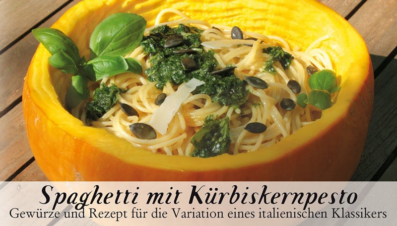 Gewürzkasten Spaghetti mit Kürbiskernpesto – 1001 Basar